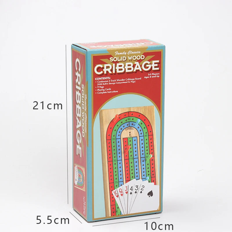 Cribbage - Juego de estrategia con pista de madera plegable